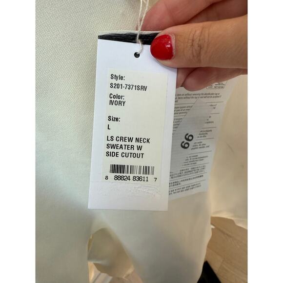 3.1 Phillip Lim Women's Ivory Cutout Crewneck Pullover Sweater Size L - Picture 10 of 11